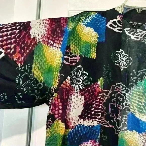 Citron Santa Monica 80%, 20% Silk Rayon Kimono Top This is a beauty! - Picture 5 of 5